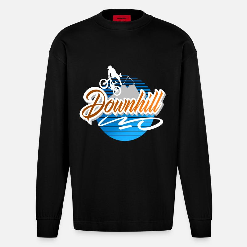 Downhill - Heavyweight Oversized Organic Langarmshirt Made in EU - SOLID BLACK
