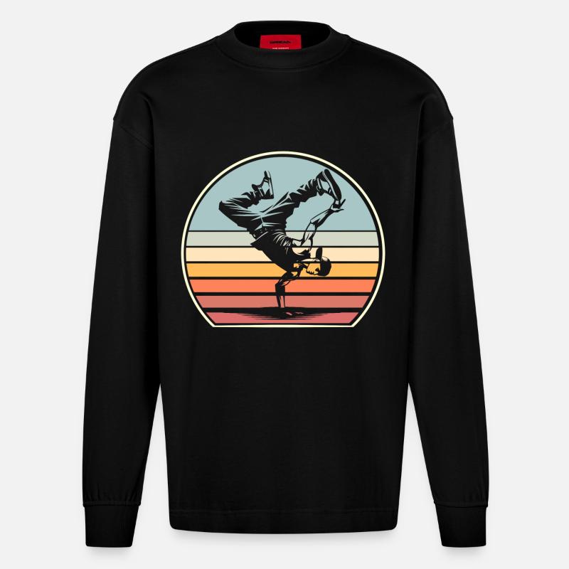 Breakdance - Heavyweight Oversized Organic Langarmshirt Made in EU - SOLID BLACK
