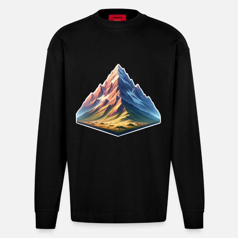 Berg - Heavyweight Oversized Organic Langarmshirt Made in EU - SOLID BLACK