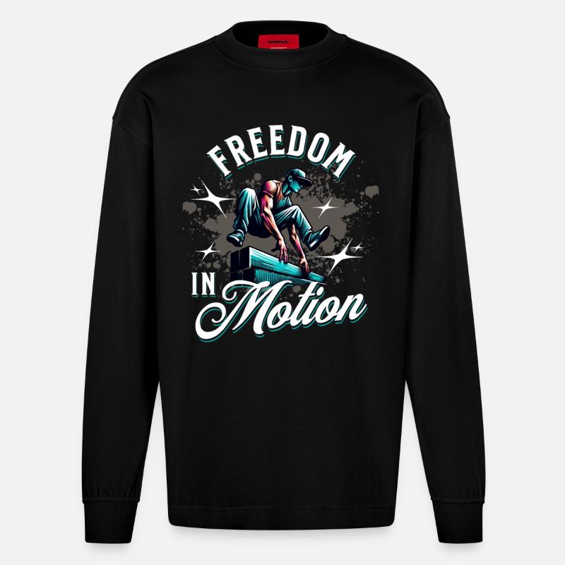 Parkour - Manches longues bio épais oversize fabriqué en UE - SOLID BLACK