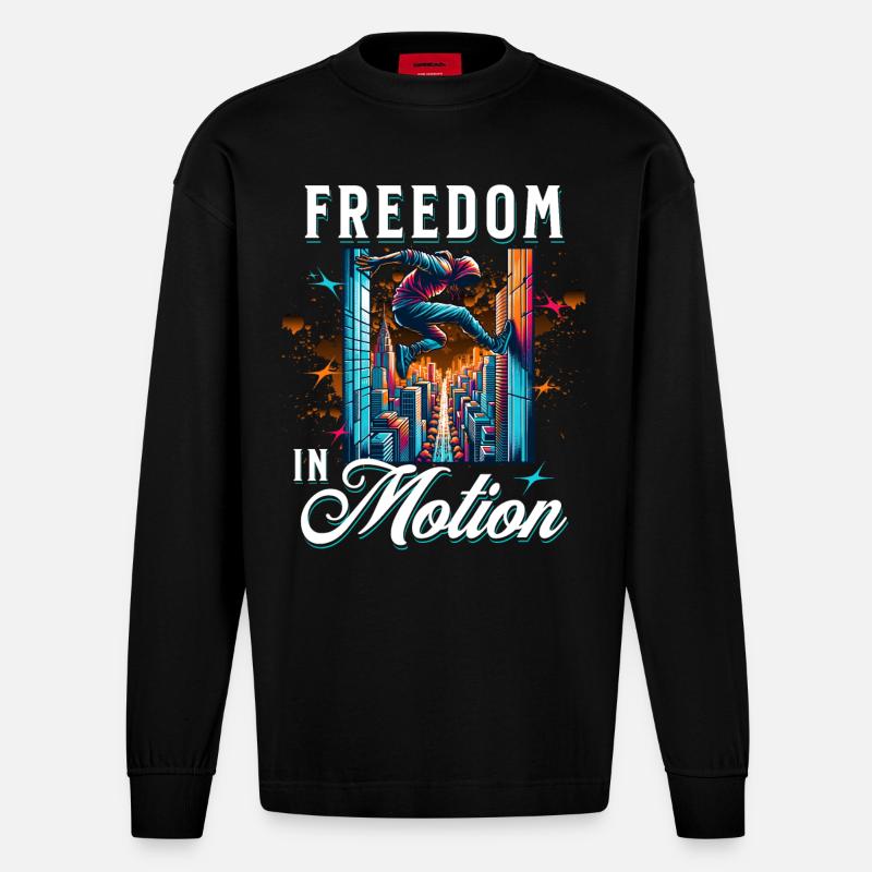 Parkour - Manches longues bio épais oversize fabriqué en UE - SOLID BLACK