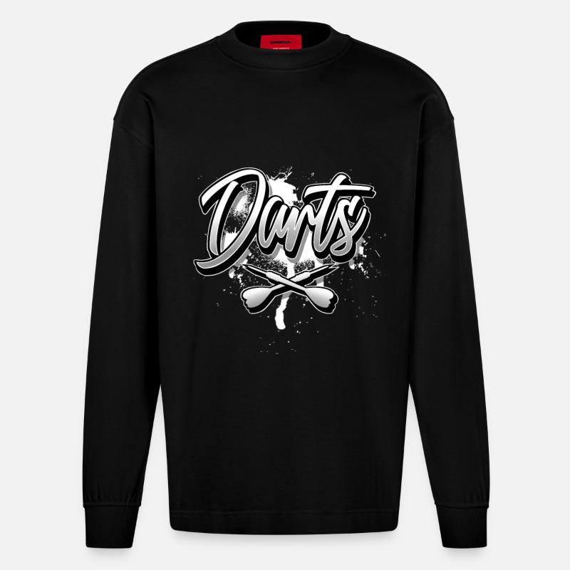 Darts - Heavyweight Oversized Organic Langarmshirt Made in EU - SOLID BLACK