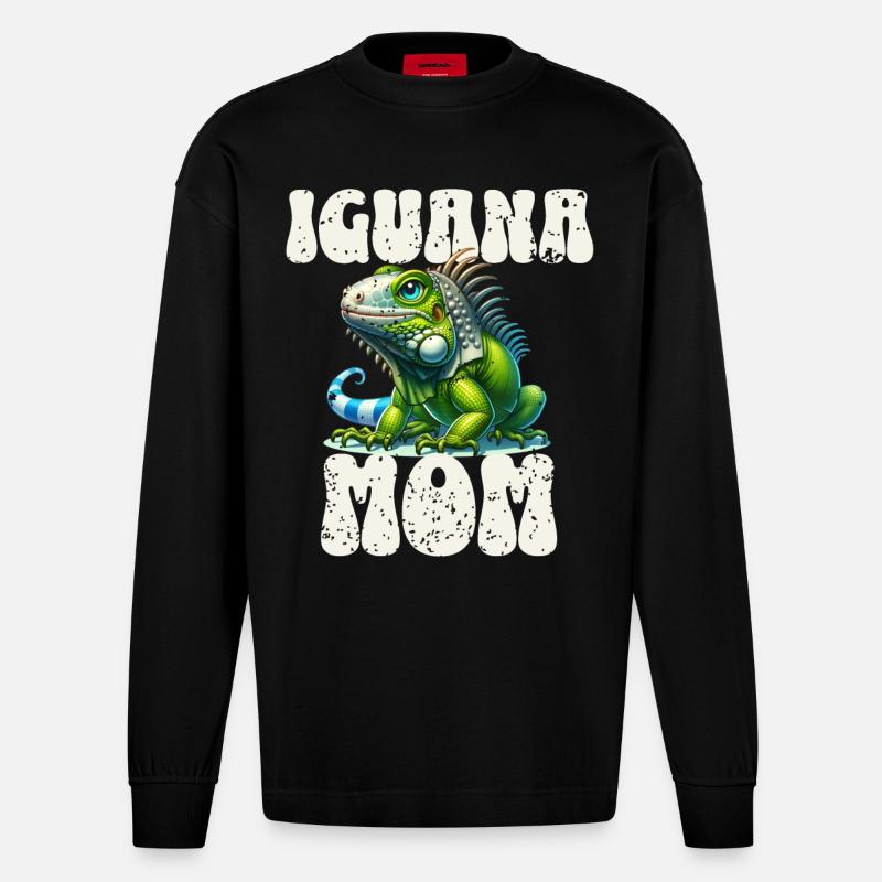 Leguan - Heavyweight Oversized Organic Langarmshirt Made in EU - SOLID BLACK