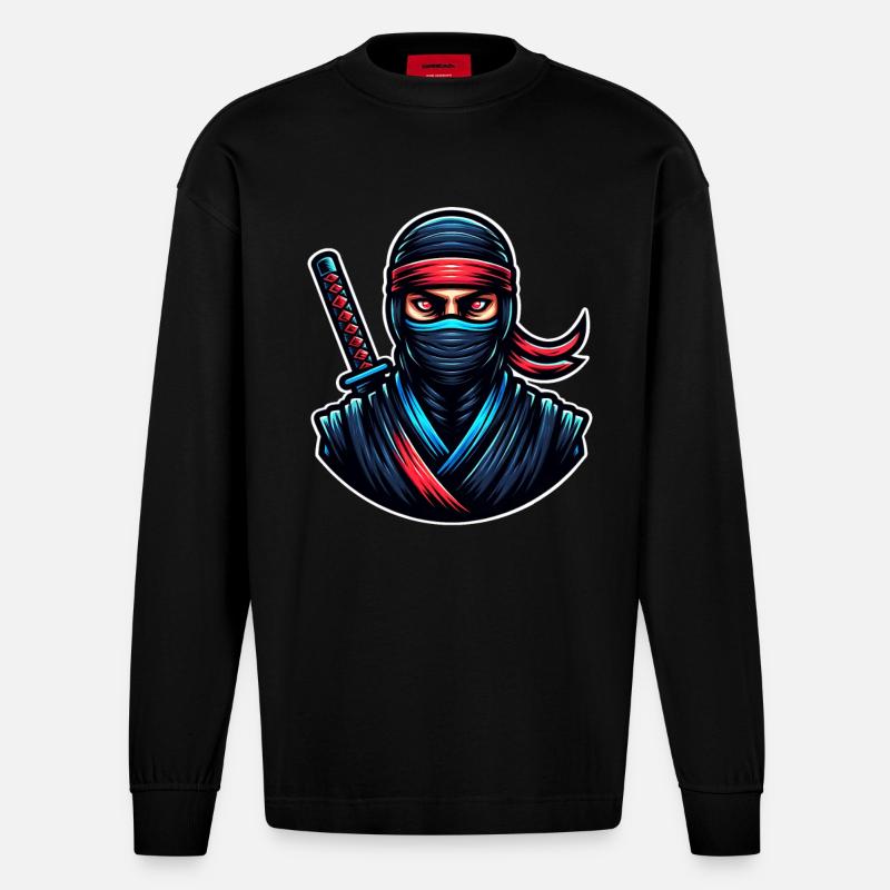 Ninja - Heavyweight Oversized Organic Langarmshirt Made in EU - SOLID BLACK