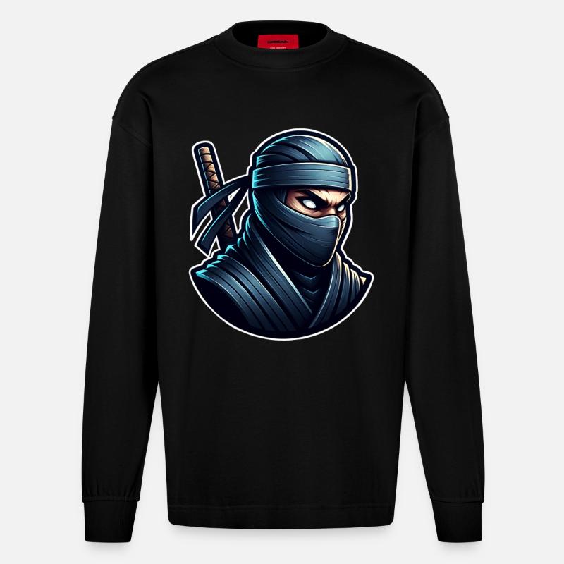 Ninja - Heavyweight Oversized Organic Langarmshirt Made in EU - SOLID BLACK