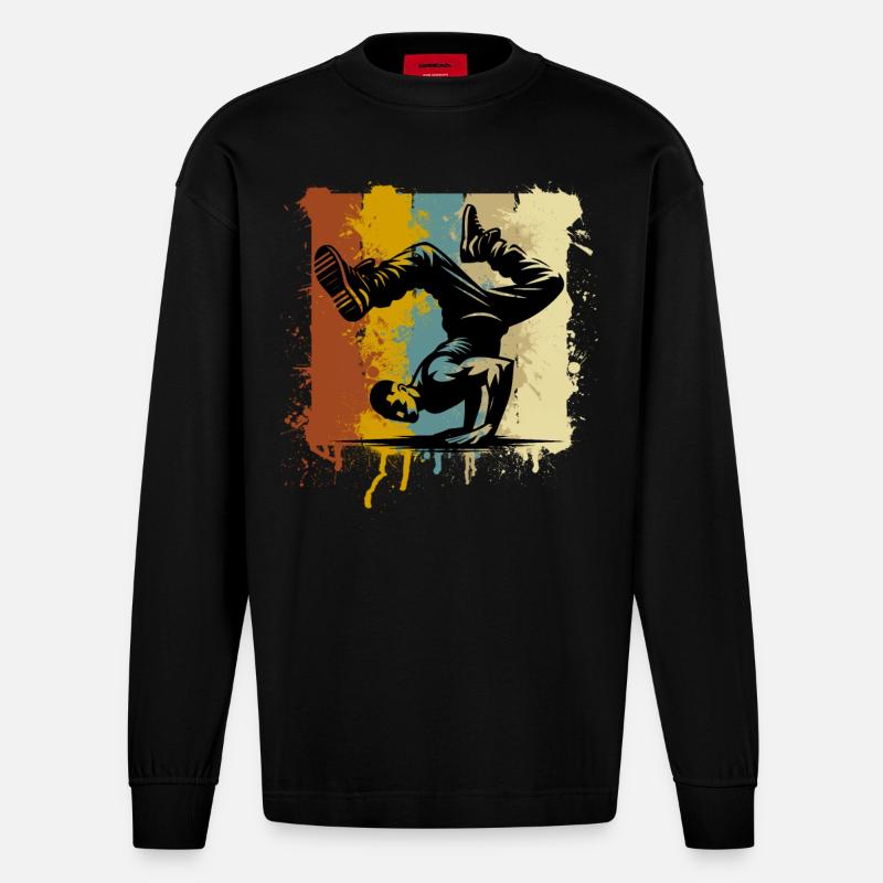 Breakdance - Heavyweight Oversized Organic Langarmshirt Made in EU - SOLID BLACK