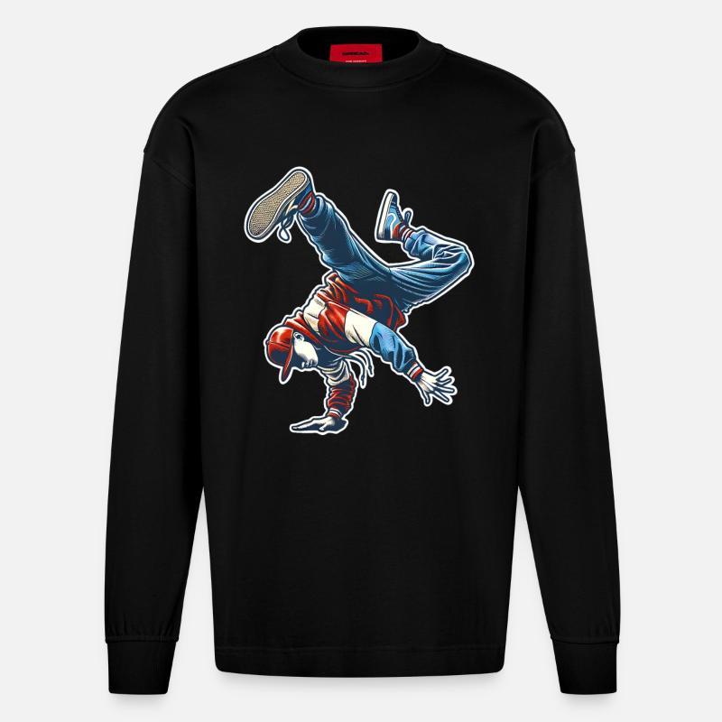 Breakdance - Heavyweight Oversized Organic Langarmshirt Made in EU - SOLID BLACK