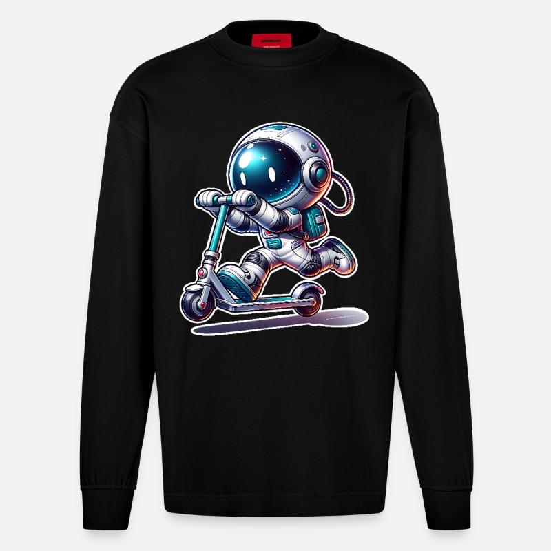 E-Scooter E-Roller Astronaut Scooter - Manches longues bio épais oversize fabriqué en UE - SOLID BLACK