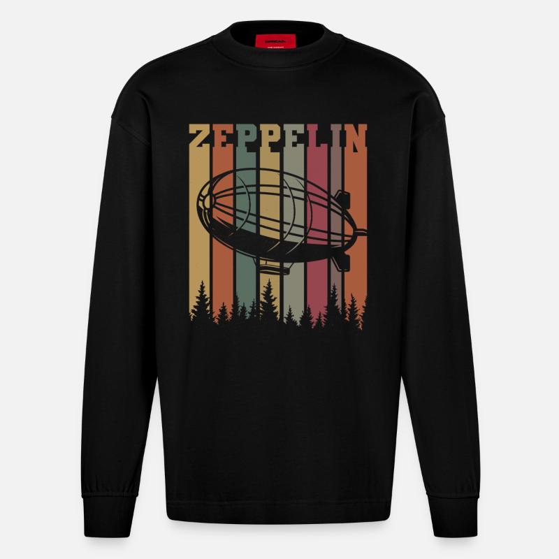 Zeppelin - Heavyweight Oversized Organic Langarmshirt Made in EU - SOLID BLACK
