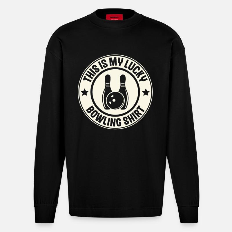 Bowling - Heavyweight Oversized Organic Langarmshirt Made in EU - SOLID BLACK