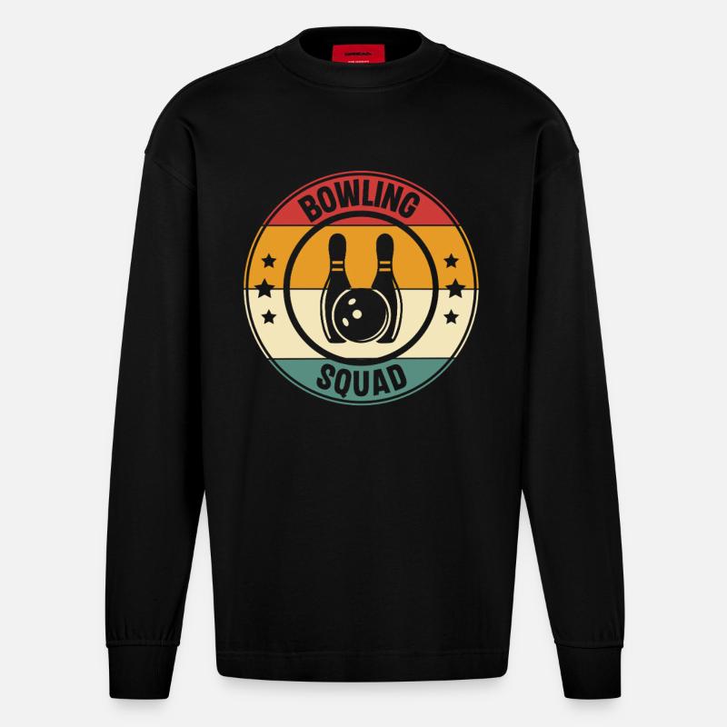 Bowling Squad - Heavyweight Oversized Organic Langarmshirt Made in EU - SOLID BLACK