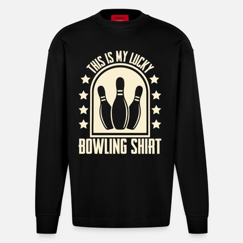 Bowling - Heavyweight Oversized Organic Langarmshirt Made in EU - SOLID BLACK