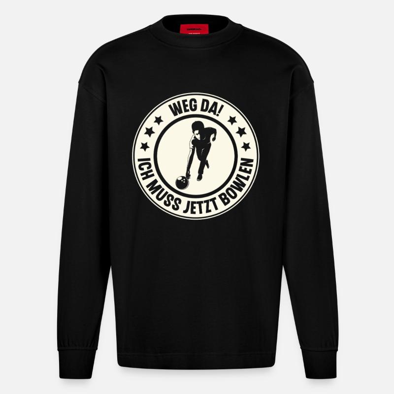 Bowling - Heavyweight Oversized Organic Langarmshirt Made in EU - SOLID BLACK
