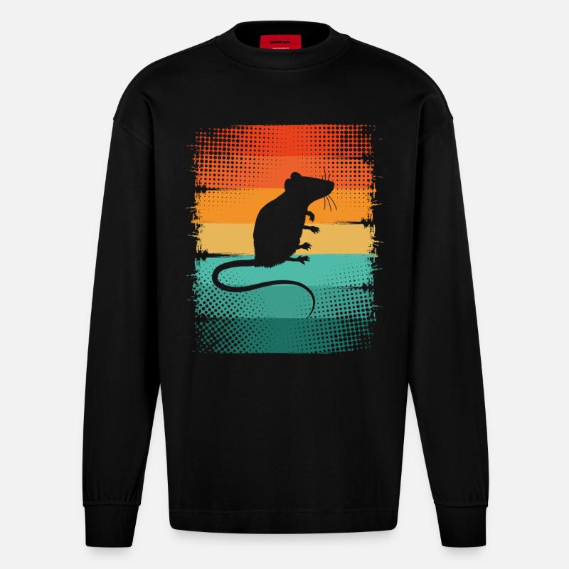 Ratte - Heavyweight Oversized Organic Langarmshirt Made in EU - SOLID BLACK