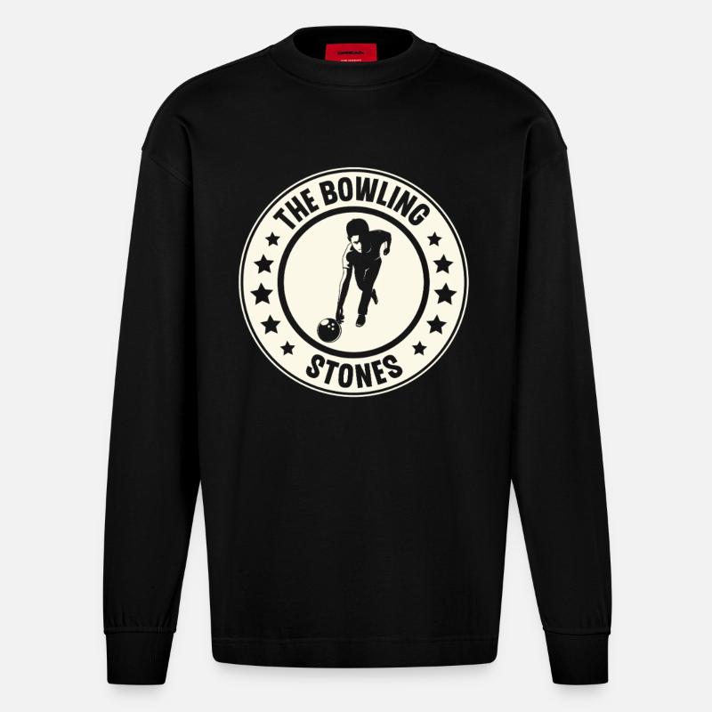 Bowling - Heavyweight Oversized Organic Langarmshirt Made in EU - SOLID BLACK