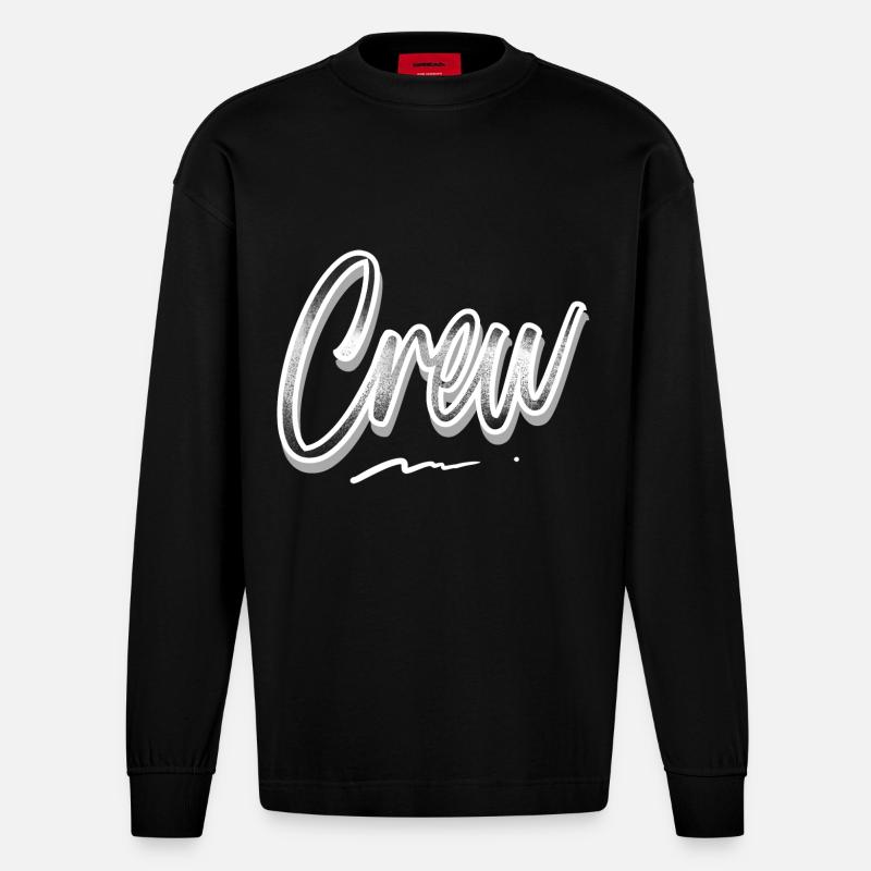 Crew - Heavyweight Oversized Organic Langarmshirt Made in EU - SOLID BLACK