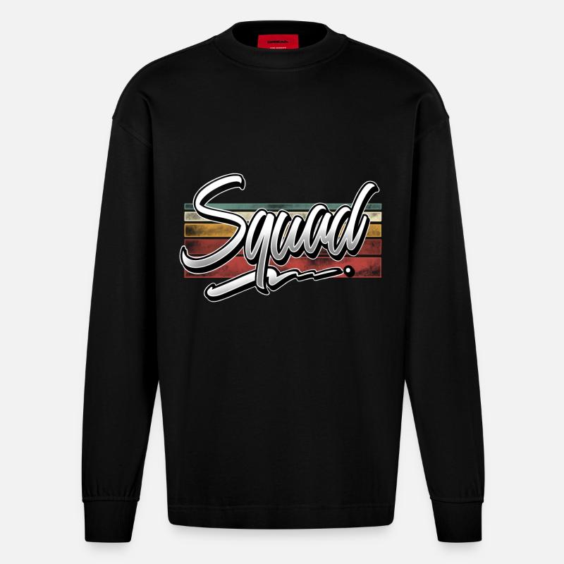Squad - Heavyweight Oversized Organic Langarmshirt Made in EU - SOLID BLACK