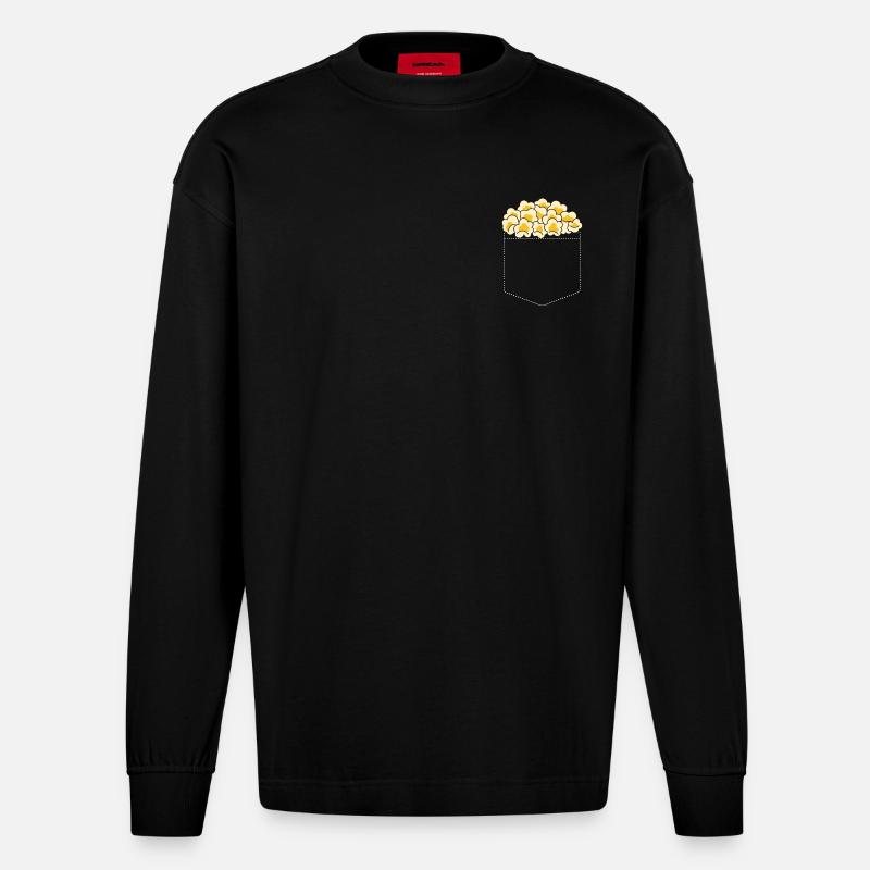 Popcorn - Heavyweight Oversized Organic Langarmshirt Made in EU - SOLID BLACK
