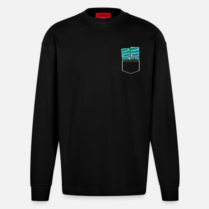 Gästepass  - Heavyweight Oversized Organic Langarmshirt Made in EU - SOLID BLACK