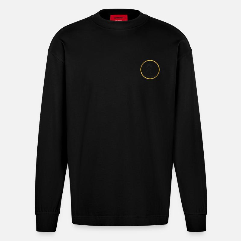 Pole Dance - Heavyweight Oversized Organic Langarmshirt Made in EU - SOLID BLACK