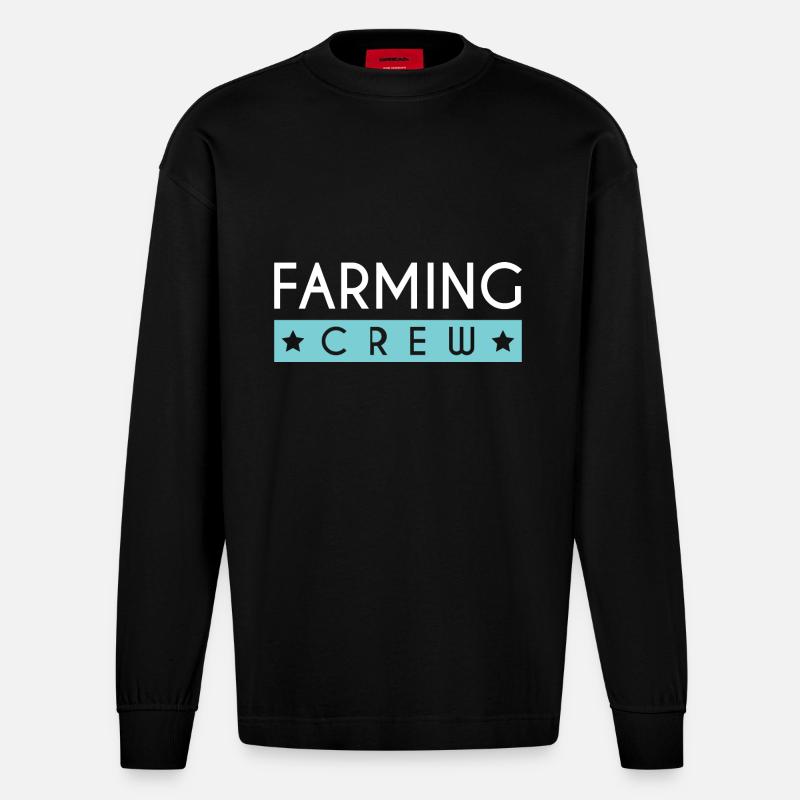 Farming Crew - Heavyweight Oversized Organic Langarmshirt Made in EU - SOLID BLACK
