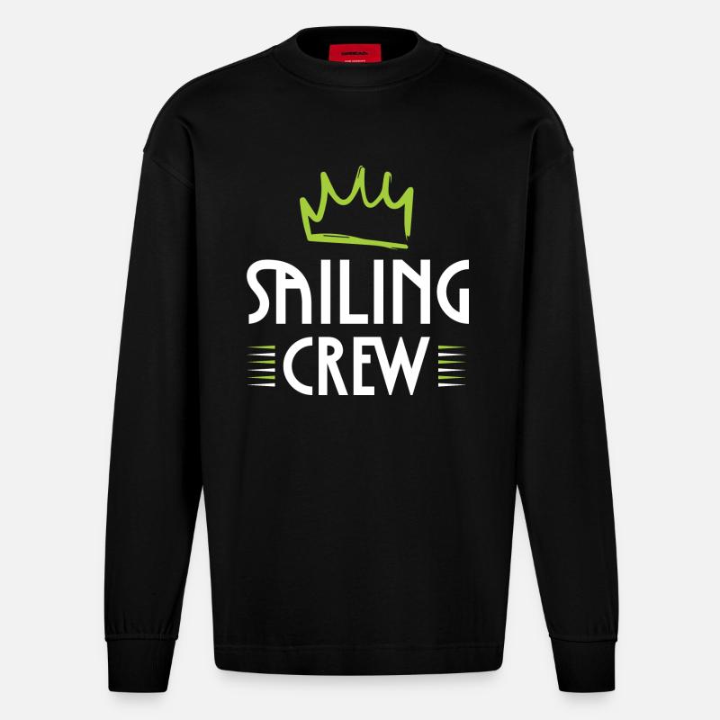 Sailing Crew - Heavyweight Oversized Organic Langarmshirt Made in EU - SOLID BLACK