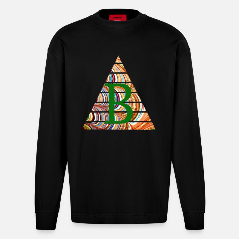 triangle e 56 b - Heavyweight Oversized Organic Longsleeve Shirt Made in EU - SOLID BLACK