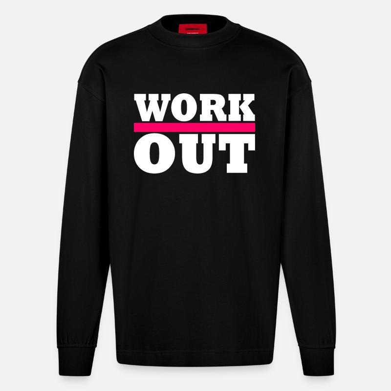 Workout - Heavyweight Oversized Organic Langarmshirt Made in EU - SOLID BLACK