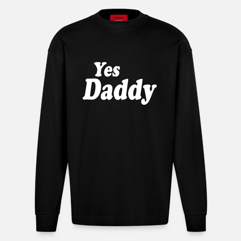 Yes daddy - Manches longues bio épais oversize fabriqué en UE - SOLID BLACK