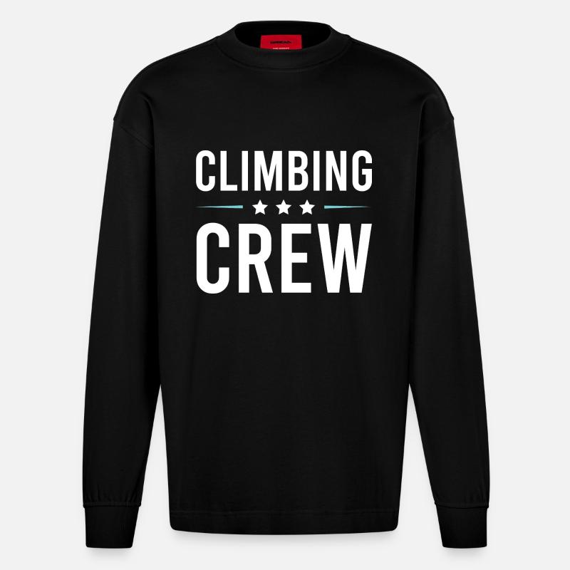 Climbing Crew - Heavyweight Oversized Organic Langarmshirt Made in EU - SOLID BLACK