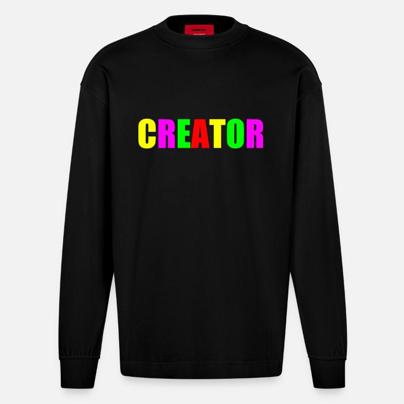 Creator - Heavyweight Oversized Organic Langarmshirt Made in EU - SOLID BLACK