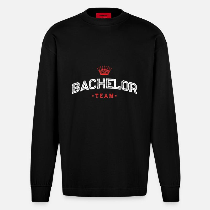 Bachelor Team - Heavyweight Oversized Organic Langarmshirt Made in EU - SOLID BLACK