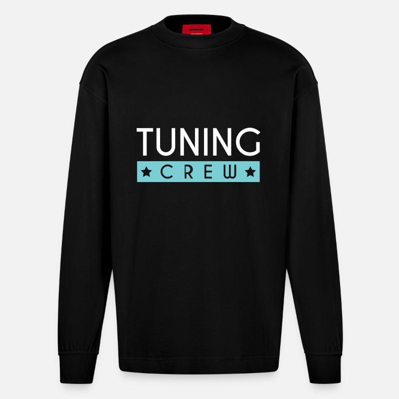 Tuning Crew - Heavyweight Oversized Organic Langarmshirt Made in EU - SOLID BLACK