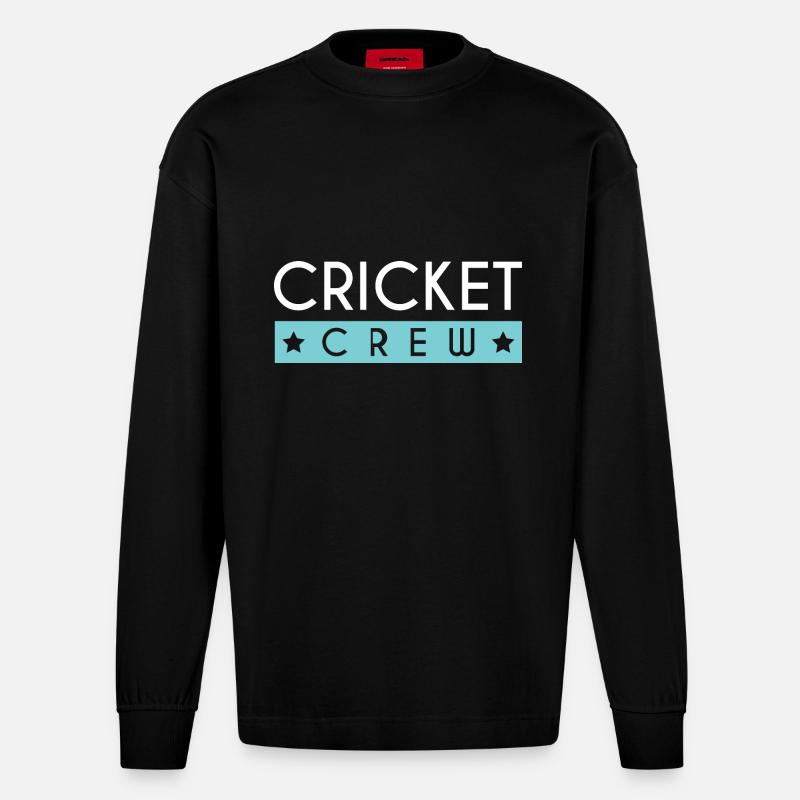 Cricket Crew - Heavyweight Oversized Organic Langarmshirt Made in EU - SOLID BLACK