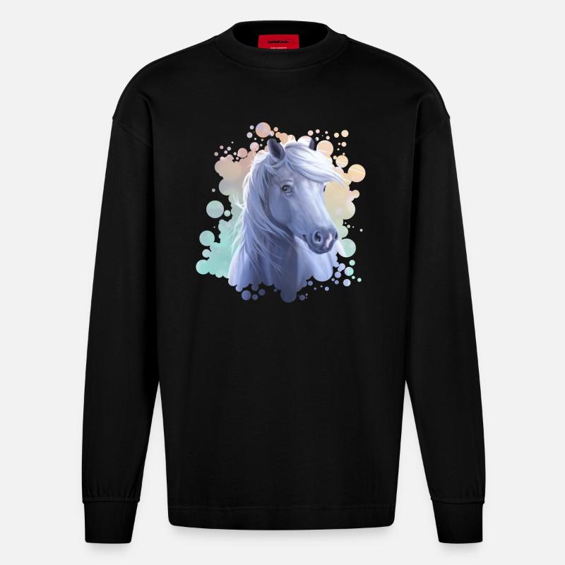 Source - Manches longues bio épais oversize fabriqué en UE - SOLID BLACK