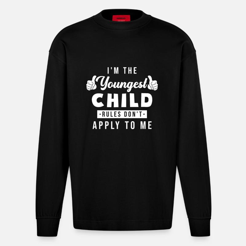 Jüngstes Kind - Heavyweight Oversized Organic Langarmshirt Made in EU - SOLID BLACK