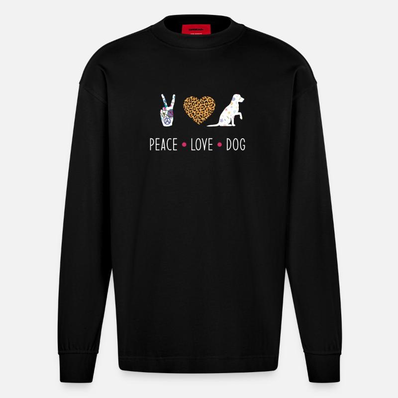 Hund - Heavyweight Oversized Organic Langarmshirt Made in EU - SOLID BLACK