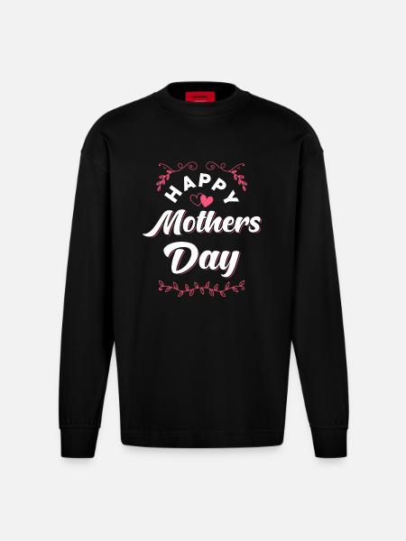 Fête des Mères - Manches longues bio épais oversize fabriqué en UE - SOLID BLACK