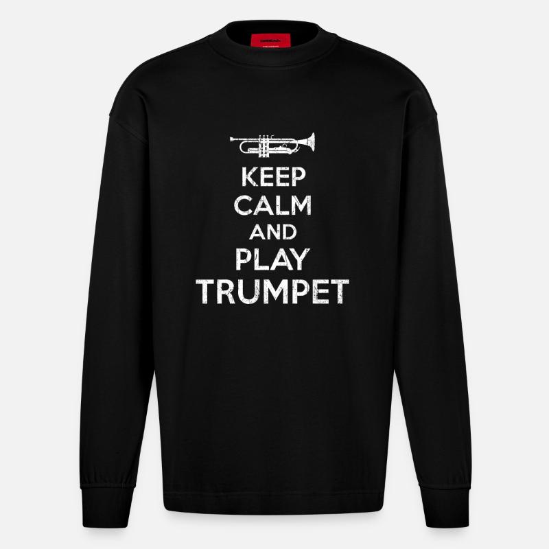 Trompeter - Heavyweight Oversized Organic Langarmshirt Made in EU - SOLID BLACK