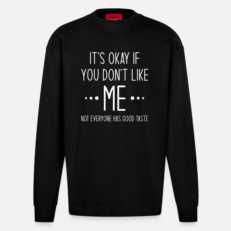 Lustiger Spruch - Heavyweight Oversized Organic Langarmshirt Made in EU - SOLID BLACK