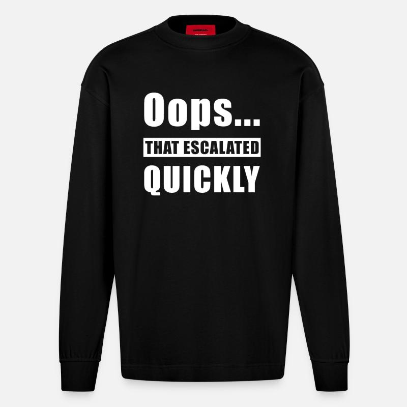 Eskaliert - Heavyweight Oversized Organic Langarmshirt Made in EU - SOLID BLACK