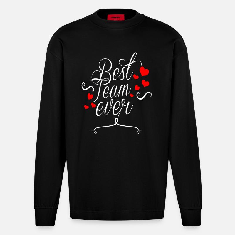 Best Team Ever - Heavyweight Oversized Organic Langarmshirt Made in EU - SOLID BLACK