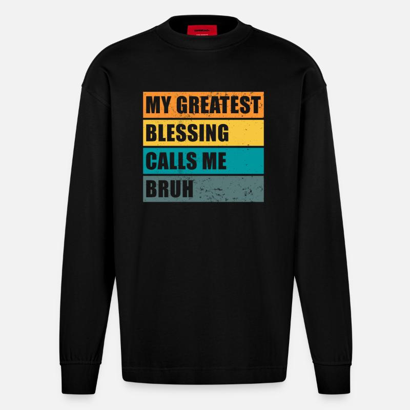 Bruh - Heavyweight Oversized Organic Langarmshirt Made in EU - SOLID BLACK
