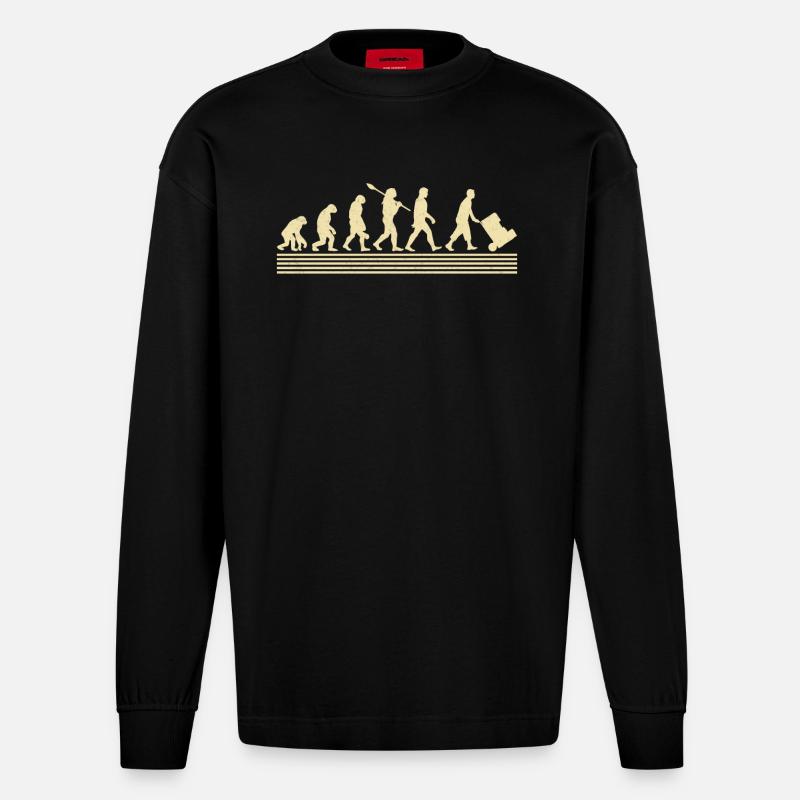 Logistiker-evolution - Heavyweight Oversized Organic Langarmshirt Made in EU - SOLID BLACK