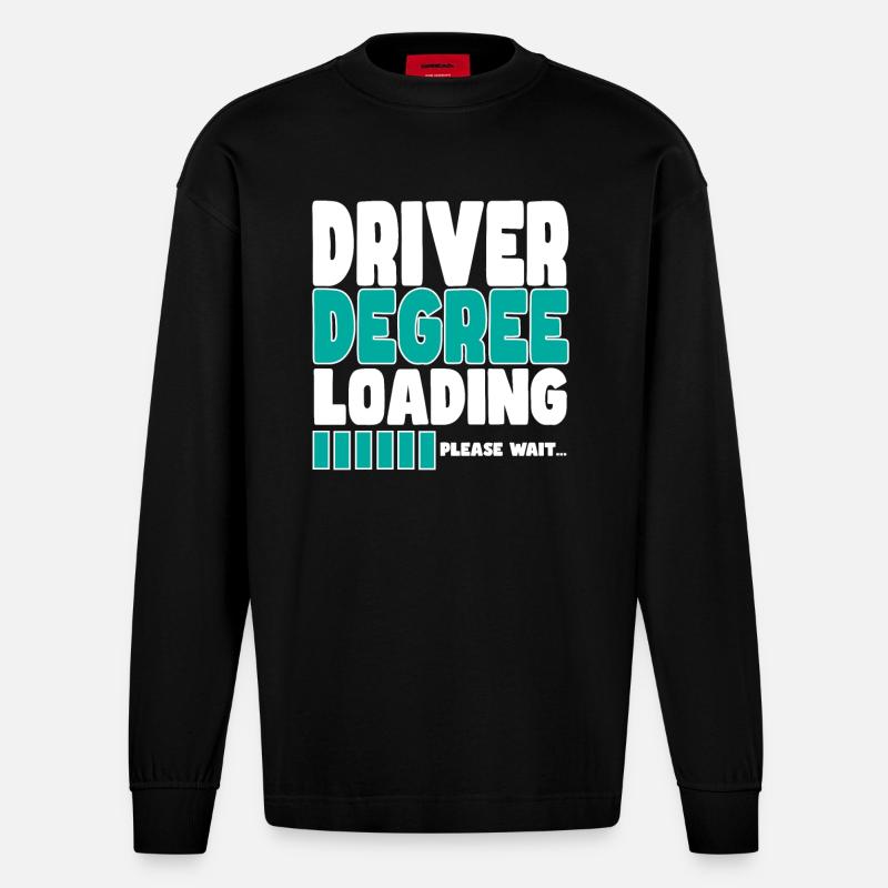 Driver invites training - Heavyweight Oversized Organic Longsleeve Shirt Made in EU - SOLID BLACK