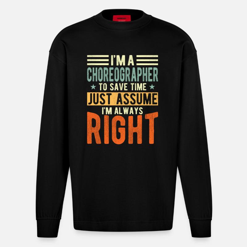 Choreograph - Heavyweight Oversized Organic Langarmshirt Made in EU - SOLID BLACK