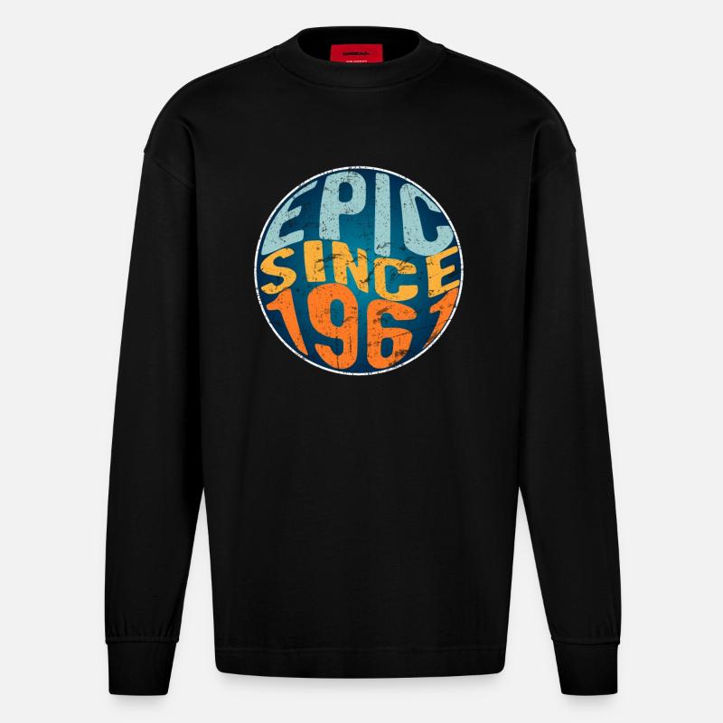 Episch Seit 1961 - Heavyweight Oversized Organic Langarmshirt Made in EU - SOLID BLACK