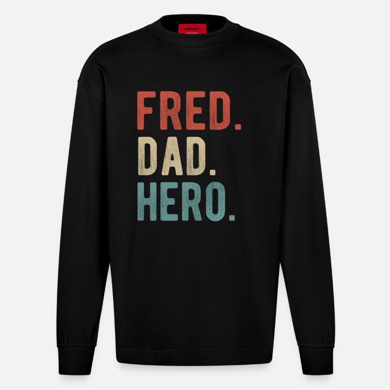 Fred Papa Held - Heavyweight Oversized Organic Langarmshirt Made in EU - SOLID BLACK