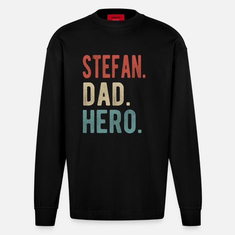 Stefan Papa Held - Heavyweight Oversized Organic Langarmshirt Made in EU - SOLID BLACK