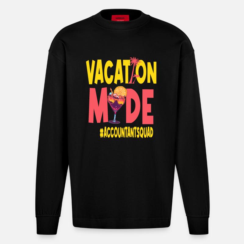 Comptable Vacances Vacy Mode Comptable - Manches longues bio épais oversize fabriqué en UE - SOLID BLACK